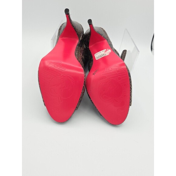 NWOB Y2K Apple Bottoms Snakeskin Ankle Boots Heels Womens Peep Toe Size 11 - Picture 8 of 8